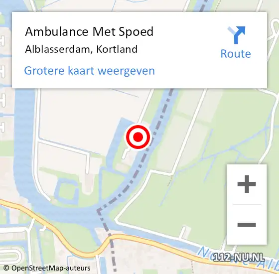 Locatie op kaart van de 112 melding: Ambulance Met Spoed Naar Alblasserdam, Kortland op 14 oktober 2018 11:40