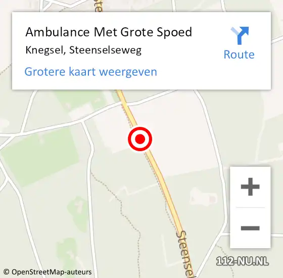 Locatie op kaart van de 112 melding: Ambulance Met Grote Spoed Naar Knegsel, Steenselseweg op 15 oktober 2018 05:44