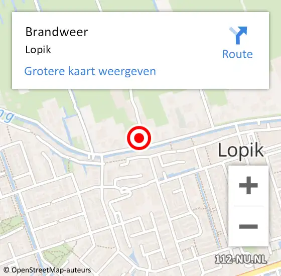 Locatie op kaart van de 112 melding: Brandweer Lopik op 15 oktober 2018 13:37