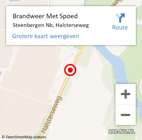 Locatie op kaart van de 112 melding: Brandweer Met Spoed Naar Steenbergen Nb, Halsterseweg op 15 oktober 2018 18:54