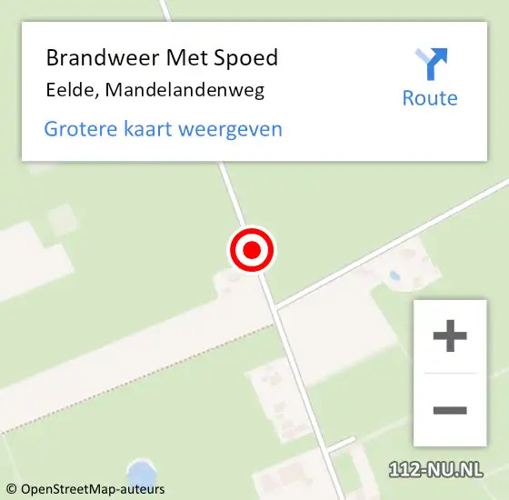 Locatie op kaart van de 112 melding: Brandweer Met Spoed Naar Eelde, Mandelandenweg op 15 oktober 2018 19:15