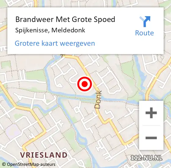 Locatie op kaart van de 112 melding: Brandweer Met Grote Spoed Naar Spijkenisse, Meldedonk op 16 oktober 2018 05:54