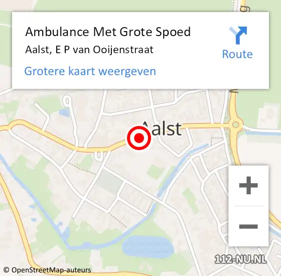 Locatie op kaart van de 112 melding: Ambulance Met Grote Spoed Naar Aalst, E P van Ooijenstraat op 16 oktober 2018 06:20