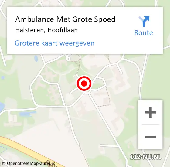 Locatie op kaart van de 112 melding: Ambulance Met Grote Spoed Naar Halsteren, Hoofdlaan op 16 oktober 2018 12:49
