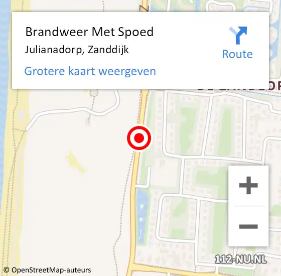 Locatie op kaart van de 112 melding: Brandweer Met Spoed Naar Julianadorp, Zanddijk op 16 oktober 2018 15:37