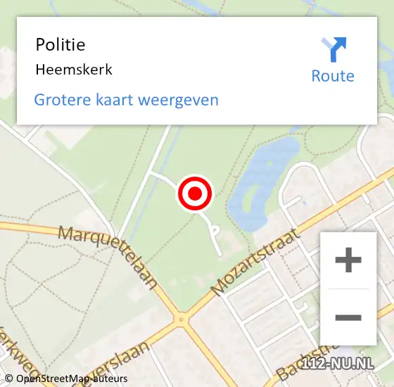 Locatie op kaart van de 112 melding: Politie Heemskerk op 16 oktober 2018 17:02