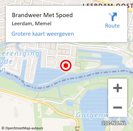 Locatie op kaart van de 112 melding: Brandweer Met Spoed Naar Leerdam, Memel op 16 oktober 2018 17:35