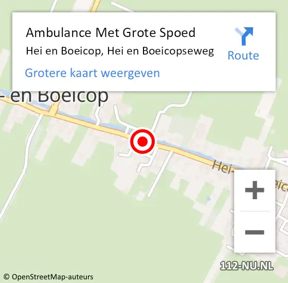 Locatie op kaart van de 112 melding: Ambulance Met Grote Spoed Naar Hei en Boeicop, Hei en Boeicopseweg op 16 oktober 2018 18:19