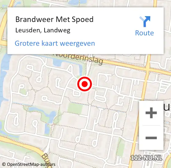 Locatie op kaart van de 112 melding: Brandweer Met Spoed Naar Leusden, Landweg op 16 oktober 2018 22:31