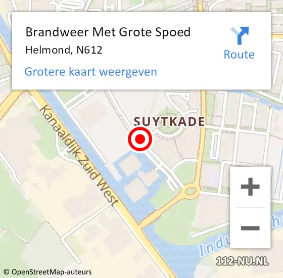 Locatie op kaart van de 112 melding: Brandweer Met Grote Spoed Naar Helmond, N612 op 17 oktober 2018 08:49