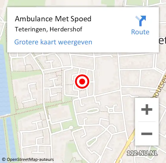 Locatie op kaart van de 112 melding: Ambulance Met Spoed Naar Teteringen, Herdershof op 17 oktober 2018 11:07