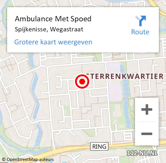 Locatie op kaart van de 112 melding: Ambulance Met Spoed Naar Spijkenisse, Wegastraat op 17 oktober 2018 18:03