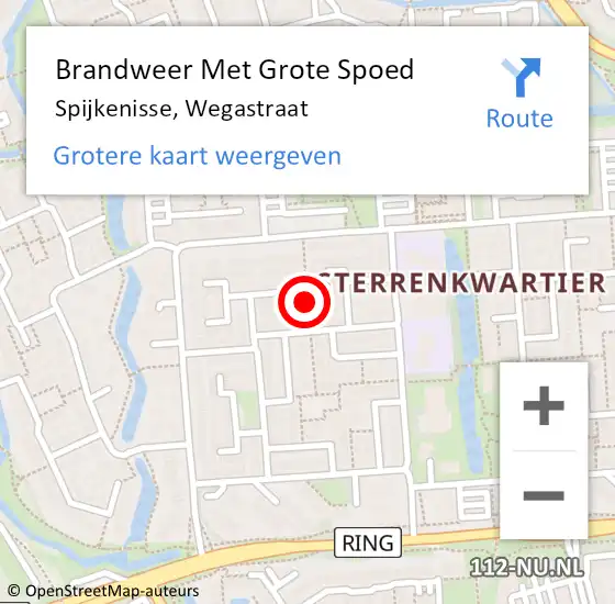 Locatie op kaart van de 112 melding: Brandweer Met Grote Spoed Naar Spijkenisse, Wegastraat op 17 oktober 2018 18:13