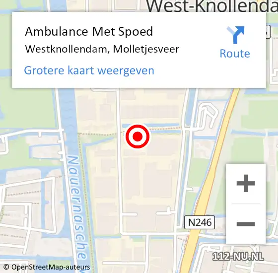 Locatie op kaart van de 112 melding: Ambulance Met Spoed Naar Westknollendam, Molletjesveer op 18 oktober 2018 02:08
