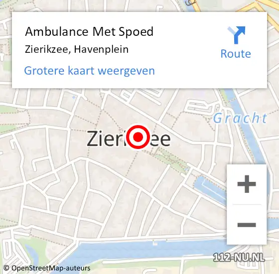 Locatie op kaart van de 112 melding: Ambulance Met Spoed Naar Zierikzee, Havenplein op 18 oktober 2018 07:23