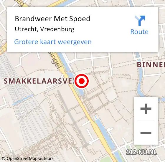 Locatie op kaart van de 112 melding: Brandweer Met Spoed Naar Utrecht, Vredenburg op 18 oktober 2018 21:03