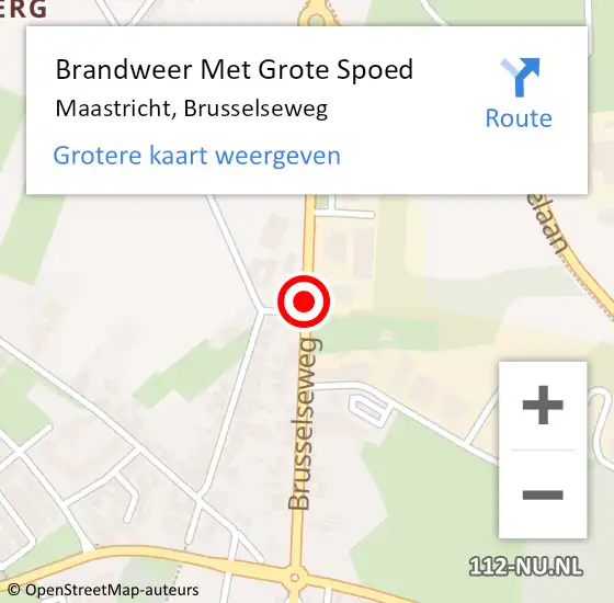 Locatie op kaart van de 112 melding: Brandweer Met Grote Spoed Naar Maastricht, Brusselseweg op 19 oktober 2018 09:20