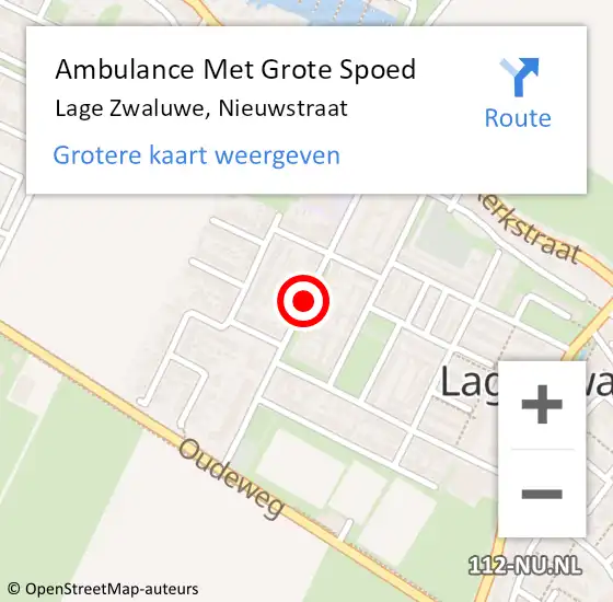 Locatie op kaart van de 112 melding: Ambulance Met Grote Spoed Naar Lage Zwaluwe, Nieuwstraat op 19 oktober 2018 09:47
