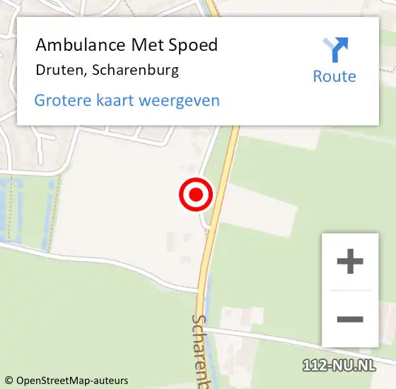 Locatie op kaart van de 112 melding: Ambulance Met Spoed Naar Druten, Scharenburg op 19 oktober 2018 09:50