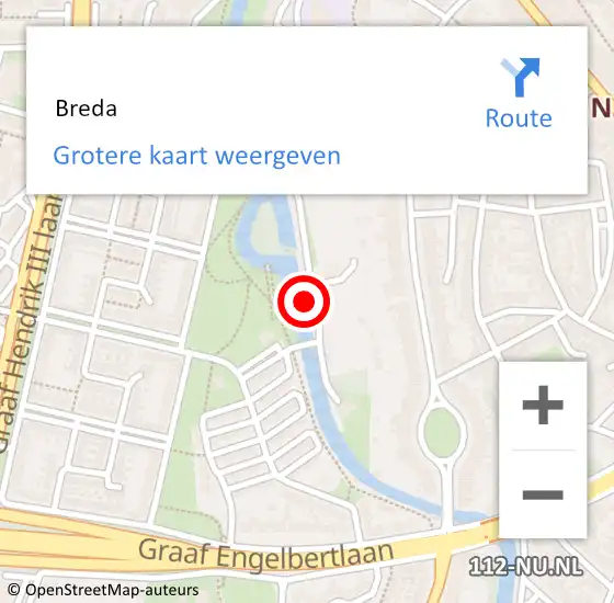 Locatie op kaart van de 112 melding:  Breda op 19 oktober 2018 10:07