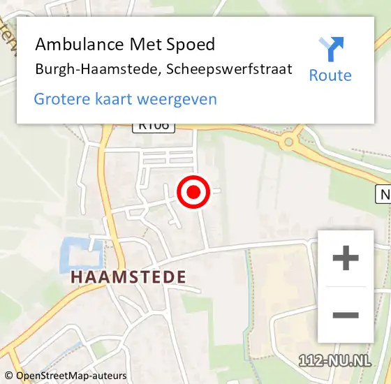 Locatie op kaart van de 112 melding: Ambulance Met Spoed Naar Burgh-Haamstede, Scheepswerfstraat op 19 oktober 2018 16:48