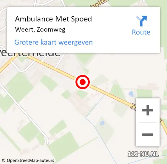 Locatie op kaart van de 112 melding: Ambulance Met Spoed Naar Weert, Zoomweg op 19 oktober 2018 17:40