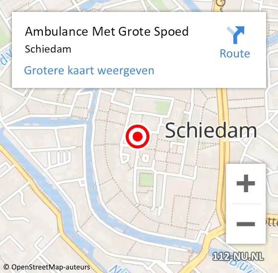 Locatie op kaart van de 112 melding: Ambulance Met Grote Spoed Naar Schiedam, A20 Li op 19 oktober 2018 19:12