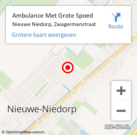 Locatie op kaart van de 112 melding: Ambulance Met Grote Spoed Naar Nieuwe Niedorp, Zwagermanstraat op 19 oktober 2018 22:18