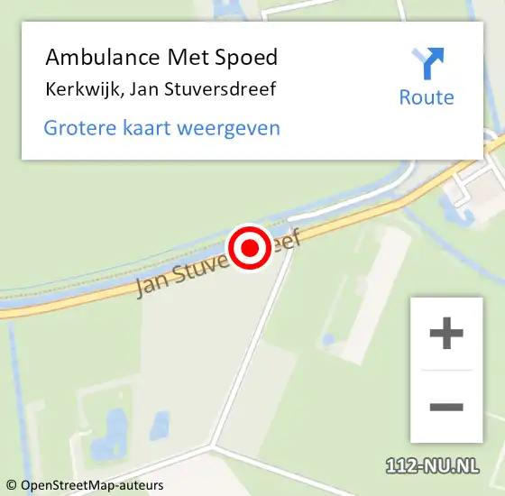 Locatie op kaart van de 112 melding: Ambulance Met Spoed Naar Kerkwijk, Jan Stuversdreef op 20 oktober 2018 11:35