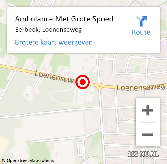 Locatie op kaart van de 112 melding: Ambulance Met Grote Spoed Naar Eerbeek, Loenenseweg op 21 oktober 2018 11:44
