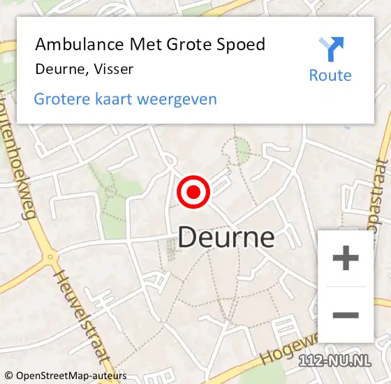 Locatie op kaart van de 112 melding: Ambulance Met Grote Spoed Naar Deurne, Visser op 21 oktober 2018 11:48