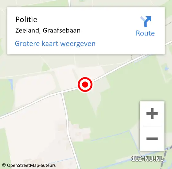 Locatie op kaart van de 112 melding: Politie Zeeland, Graafsebaan op 21 oktober 2018 11:56