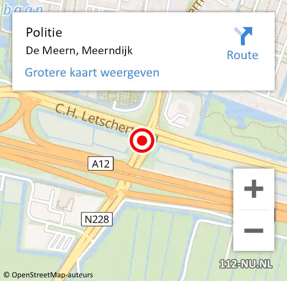 Locatie op kaart van de 112 melding: Politie De Meern, Meerndijk op 21 oktober 2018 14:42