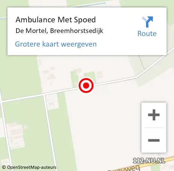 Locatie op kaart van de 112 melding: Ambulance Met Spoed Naar De Mortel, Breemhorstsedijk op 21 oktober 2018 14:56