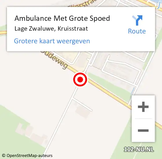 Locatie op kaart van de 112 melding: Ambulance Met Grote Spoed Naar Lage Zwaluwe, Kruisstraat op 21 oktober 2018 21:42