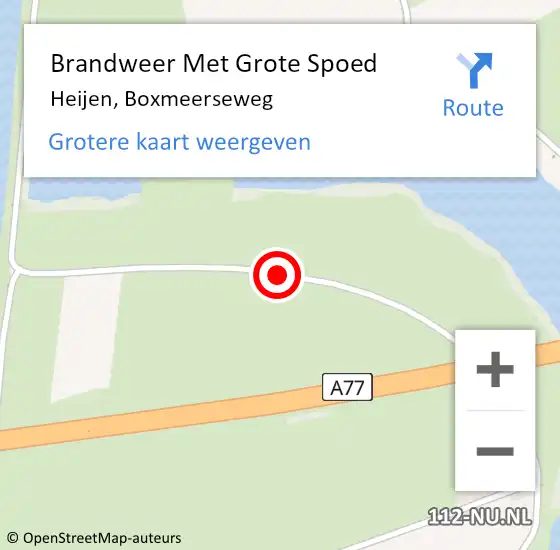 Locatie op kaart van de 112 melding: Brandweer Met Grote Spoed Naar Heijen, Boxmeerseweg op 21 oktober 2018 22:59