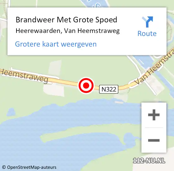 Locatie op kaart van de 112 melding: Brandweer Met Grote Spoed Naar Heerewaarden, Van Heemstraweg op 21 oktober 2018 23:24