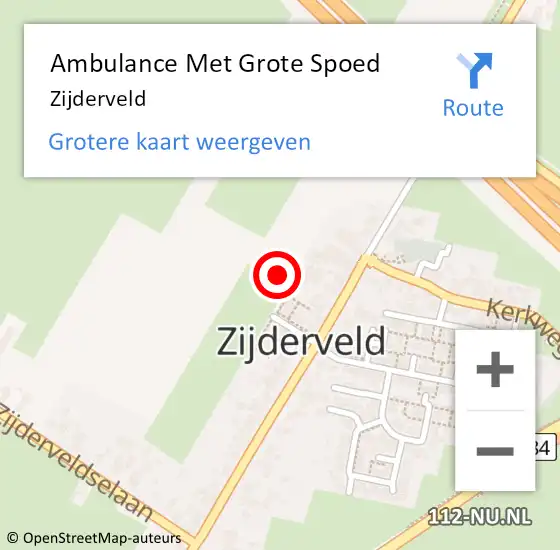 Locatie op kaart van de 112 melding: Ambulance Met Grote Spoed Naar Zijderveld op 22 oktober 2018 02:00