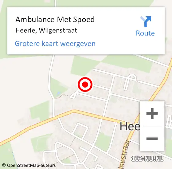 Locatie op kaart van de 112 melding: Ambulance Met Spoed Naar Heerle, Wilgenstraat op 22 oktober 2018 08:48
