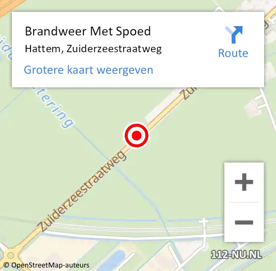 Locatie op kaart van de 112 melding: Brandweer Met Spoed Naar Hattem, Zuiderzeestraatweg op 22 oktober 2018 10:40