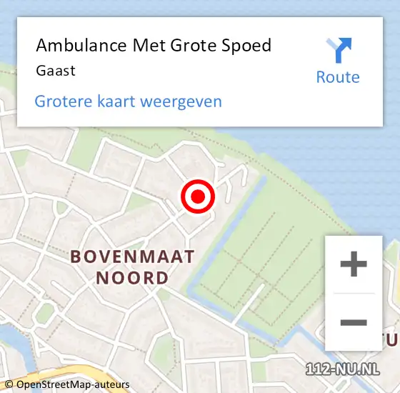Locatie op kaart van de 112 melding: Ambulance Met Grote Spoed Naar Gaast op 12 maart 2014 15:41