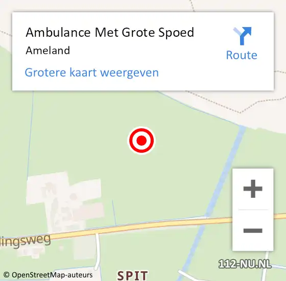 Locatie op kaart van de 112 melding: Ambulance Met Grote Spoed Naar Ameland op 23 oktober 2018 18:59