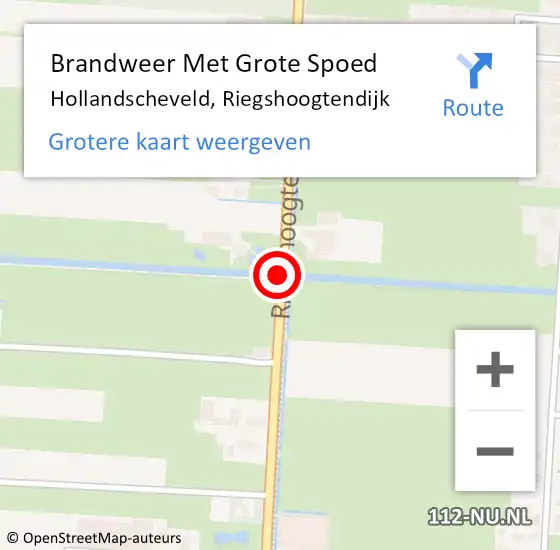 Locatie op kaart van de 112 melding: Brandweer Met Grote Spoed Naar Hollandscheveld, Riegshoogtendijk op 24 oktober 2018 11:35