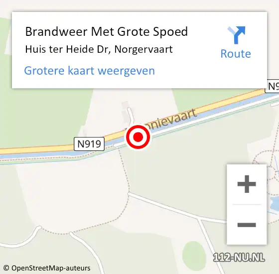 Locatie op kaart van de 112 melding: Brandweer Met Grote Spoed Naar Huis ter Heide Dr, Norgervaart op 12 maart 2014 18:09
