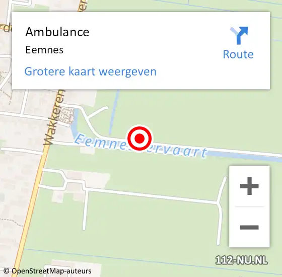 Locatie op kaart van de 112 melding: Ambulance Eemnes op 24 oktober 2018 17:28