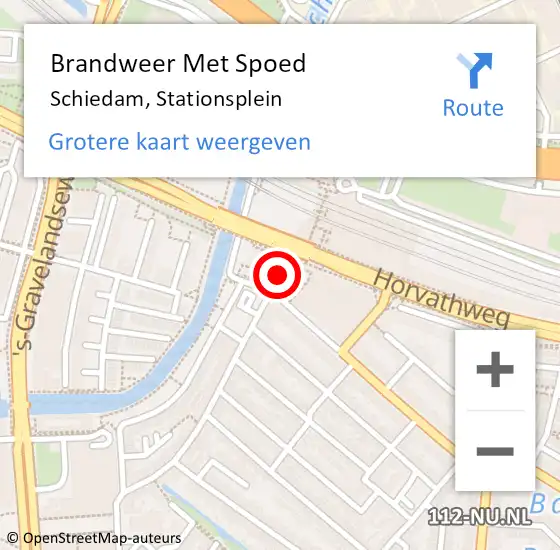 Locatie op kaart van de 112 melding: Brandweer Met Spoed Naar Schiedam, Stationsplein op 24 oktober 2018 19:53