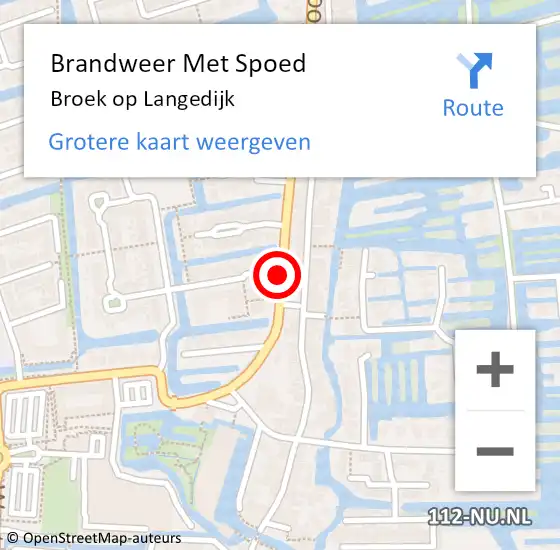 Locatie op kaart van de 112 melding: Brandweer Met Spoed Naar Broek op Langedijk op 25 oktober 2018 08:08