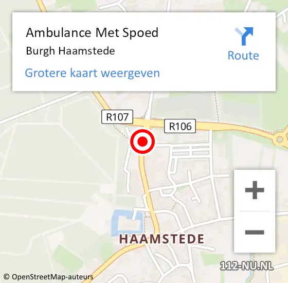 Locatie op kaart van de 112 melding: Ambulance Met Spoed Naar Burgh Haamstede op 25 oktober 2018 10:05