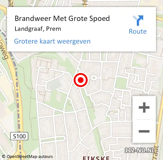 Locatie op kaart van de 112 melding: Brandweer Met Grote Spoed Naar Landgraaf, Prem op 25 oktober 2018 10:34