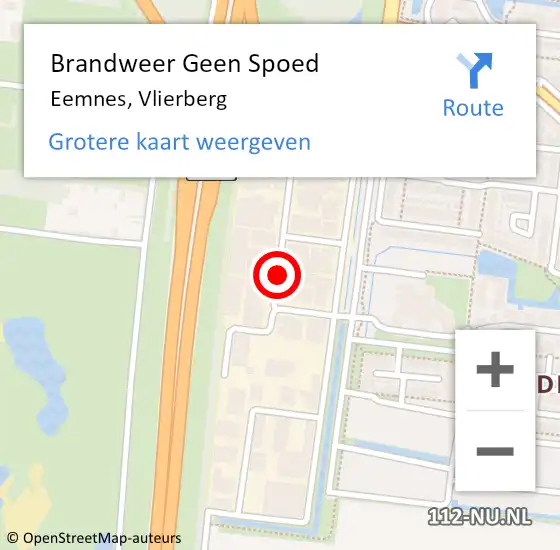 Locatie op kaart van de 112 melding: Brandweer Geen Spoed Naar Eemnes, Vlierberg op 25 oktober 2018 15:44